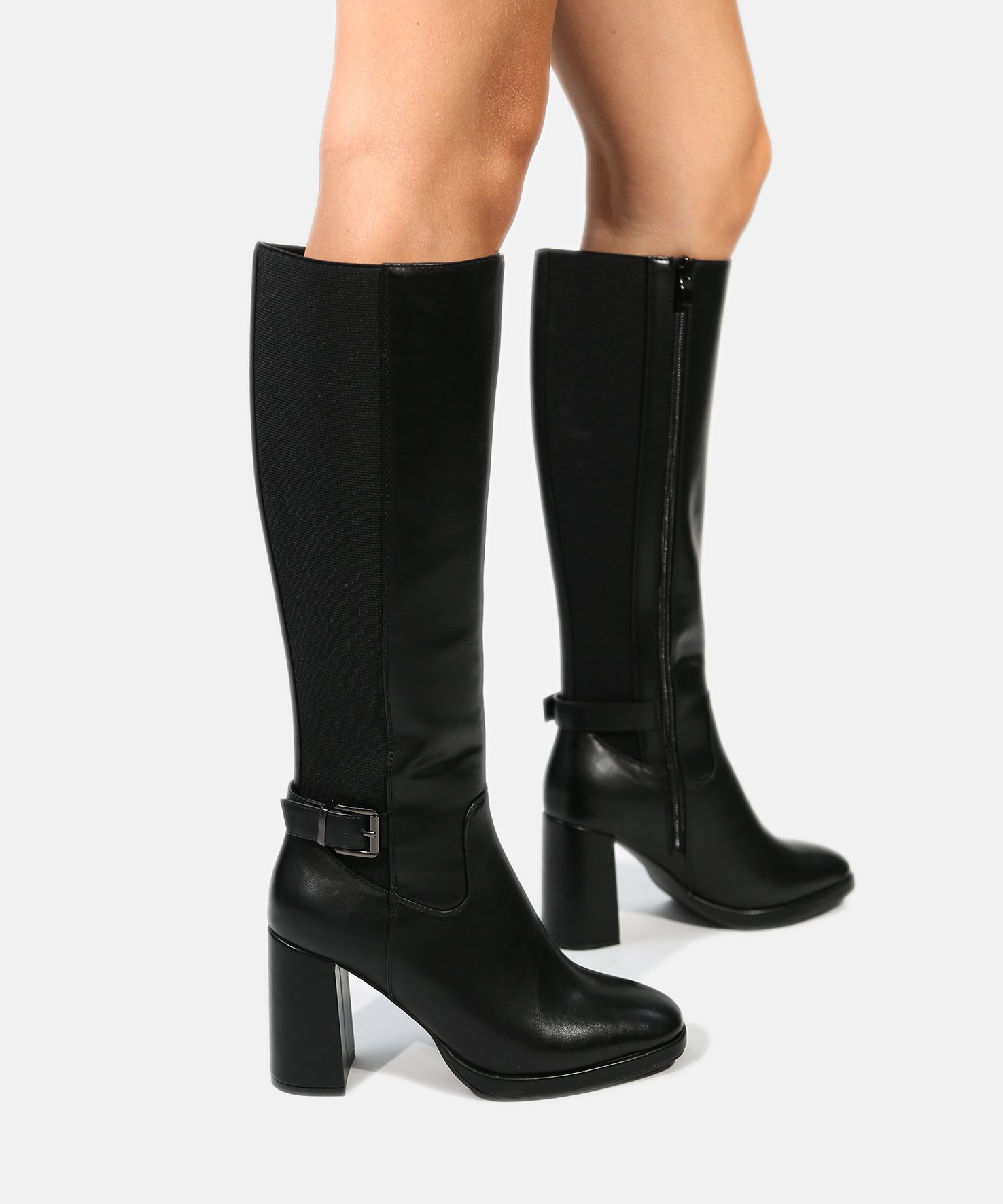 Botas altas tacón hebilla image number null